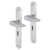 Impresso Sutton deurkruk op schild met schroeven afgerond 225x41x10mm BB56 Aluminium
