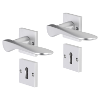 Impresso Watford deurkruk op rozet met schroeven 53x53x9mm Aluminium met sleutelrozet