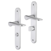 Impresso Watford deurkruk op schild met schroeven afgerond 225x41x10mm WC63/8 Aluminium