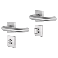 Impresso Wigan deurkruk op rozet 53x53x9mm RVS geborsteld met toiletgarnituur