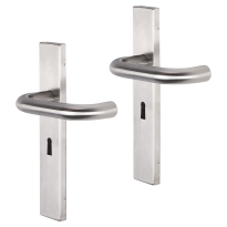 Impresso Wigan deurkruk op schild rechthoekig 226x41x10mm BB56 RVS geborsteld
