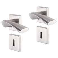 Impresso Wigston deurkruk op rozet 53x53x9mm RVS geborsteld met sleutelrozet