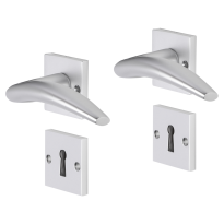 Impresso Windsor deurkruk op rozet met schroeven 53x53x9mm Aluminium met sleutelrozet