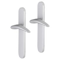 Impresso Windsor deurkruk op schild afgerond 225x41x10mm blind Aluminium