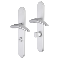 Impresso Windsor deurkruk op schild afgerond 225x41x10mm WC63/8 Aluminium