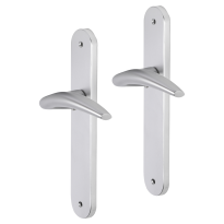 Impresso Windsor deurkruk op schild met schroeven afgerond 225x41x10mm blind Aluminium