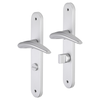 Impresso Windsor deurkruk op schild met schroeven afgerond 225x41x10mm WC63/8 Aluminium