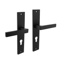 Intersteel deurkruk Hera op schild rechthoekig 245x45mm PC72 zwart