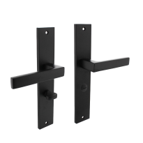 Intersteel deurkruk Hera op schild rechthoekig 245x45mm WC63/8 zwart
