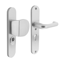 Intersteel veiligheidsbeslag greep/kruk ovaal PC55 SKG*** met kerntrek aluminium