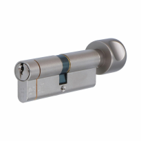 Iseo F6 Extra S veiligheidsprofielcilinder - Messing mat vernikkeld knop cilinder 45/45