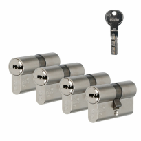 Iseo R6 veiligheidsprofielcilinder SKG**- Messing mat vernikkeld dubbele cilinder 30/30 - set van 4