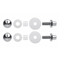 Kit 4 bevestiging enkelzijdig door de deur tbv glazen deuren, chrome