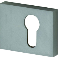 M&T Cilinderrozet Maya rechthoekig sleutelgat links, mat nikkel ongelakt, 60x47x10mm