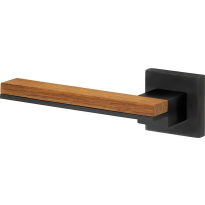 M&T Krukgarnituur Mimolimit, mat zwart PVD/Teak linkswijzend