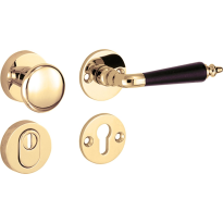 Mi Satori knop/kruk op rozet - SKG Antique ebben messing gelakt/messing PVD rechts