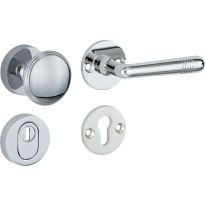 Mi Satori knop/kruk op rozet - SKG Art-Deco glans chroom rechts