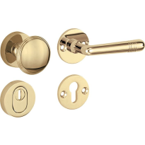 Mi Satori knop/kruk op rozet - SKG Art-Deco messing gelakt/messing PVD rechts