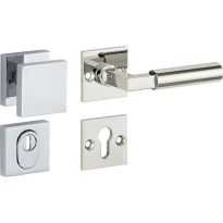 Mi Satori knop/kruk op rozet - SKG Bauhaus glans nikkel / glans chroom rechts