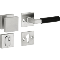 Mi Satori knop/kruk op rozet - SKG Bauhaus mat nikkel / mat nikkel zwart PVD rechts