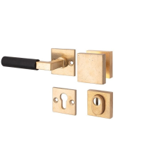 Mi Satori knop/kruk op rozet - SKG Bauhaus messing antiek/zwart links