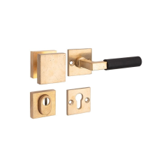 Mi Satori knop/kruk op rozet - SKG Bauhaus messing antiek/zwart rechts