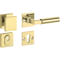 Mi Satori knop/kruk op rozet - SKG Bauhaus messing ongelakt rechts