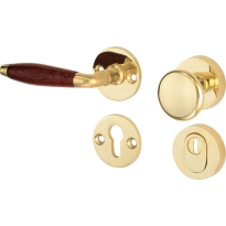 Mi Satori knop/kruk op rozet - SKG Bonton bubinga messing ongelakt links