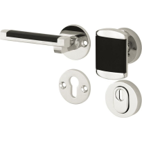Mi Satori knop/kruk op rozet - SKG Dual glans nikkel / glans chroom links