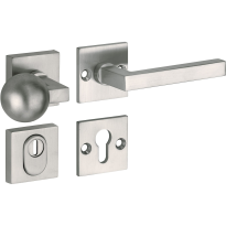 Mi Satori knop/kruk op rozet - SKG Kare mat nikkel/mat nikkel PVD rechts