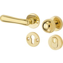 Mi Satori knop/kruk op rozet - SKG Linea XL messing ongelakt