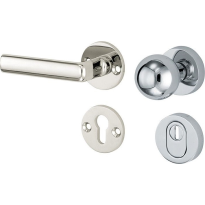 Mi Satori knop/kruk op rozet - SKG Padania glans nikkel / glans chroom links