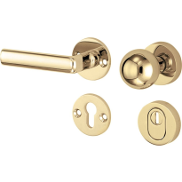 Mi Satori knop/kruk op rozet - SKG Padania messing gelakt/messing PVD links