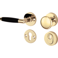 Mi Satori knop/kruk op rozet - SKG Ton ebben messing ongelakt links