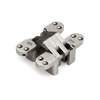 Onzichtbaar scharnier SOSS ronde hoek nikkel 140x35 mm, zware toepassing