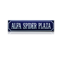 SS-05 emaille straatnaambord 'Alfa spider plaza'