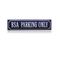 SS-11 emaille straatnaambord 'Bsa parking only'