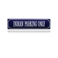 SS-41 emaille straatnaambord 'Indian parking only'