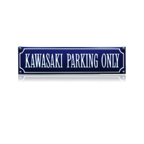 SS-47 emaille straatnaambord 'Kawasaki parking only'