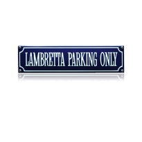 SS-49 emaille straatnaambord 'Lambretta parking only'