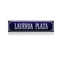 SS-51 emaille straatnaambord 'Laverda Plaza'