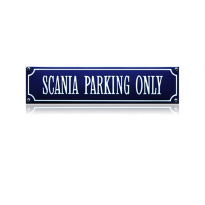 SS-82 emaille straatnaambord 'Scania parking only'