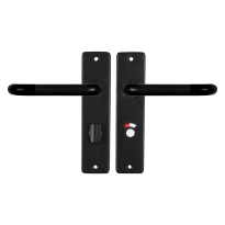 Starx Coupe deurkruk op schild 180x41mm WC63/8 zwart