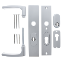 Starx deurkruk op kortschild SKG*** met kerntrekbeveiliging 195x50mm PC55/72 Aluminium F1