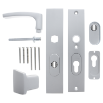 Starx deurkruk op langschild SKG*** met kerntrekbeveiliging 245x50mm PC55/72 Aluminium F1