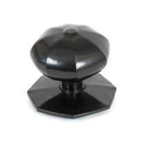 Wardlo deurknop knop 82mm/ rozet 95mm smeedijzer zwart