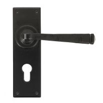 Wardlo deurkruk op schild 152x48mm PC47 smeedijzer zwart