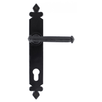 Wardlo deurkruk op schild 273x40mm PC92 smeedijzer zwart