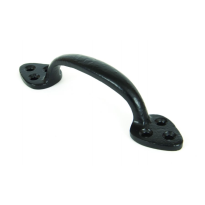 Wardlo (schuif)raamgreep totaal 150mm, greep binnen 80mm, smeedijzer zwart