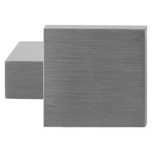 GPF9208.09 RVS mat massief kort verkropte knop vierkant 69/48x48x13mm t.b.v. veiligheidsschilden vast incl. wisselstift